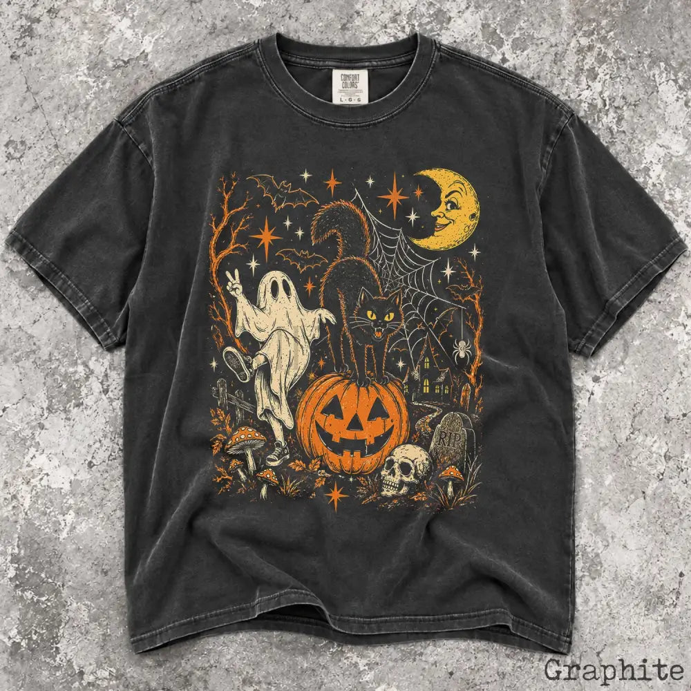 Vintage Halloween Retro Comfort Colors T-Shirt - Graphite / S - T-Shirt