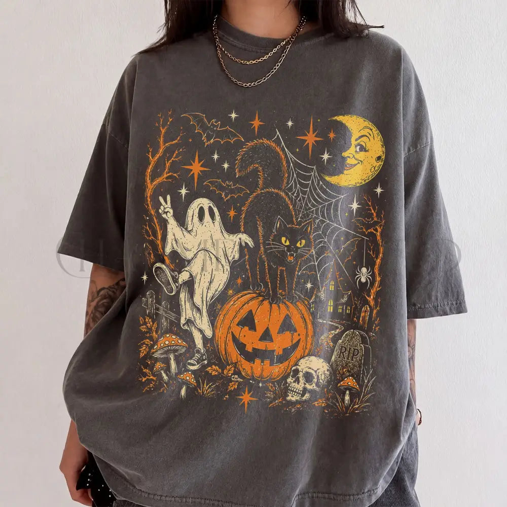 Vintage Halloween Retro Comfort Colors T-Shirt - Pepper / S - T-Shirt