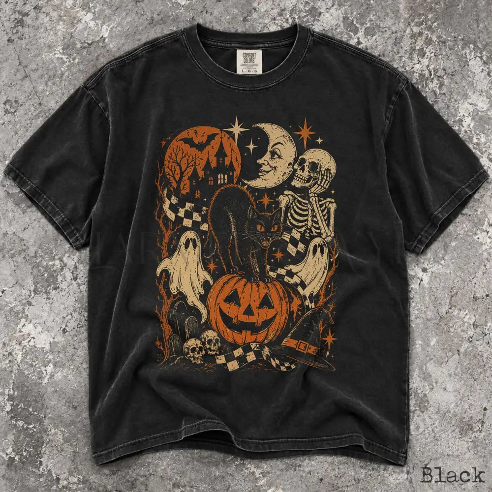 Vintage Style Halloween Comfort Colors T-Shirt - Black / S - T-Shirt