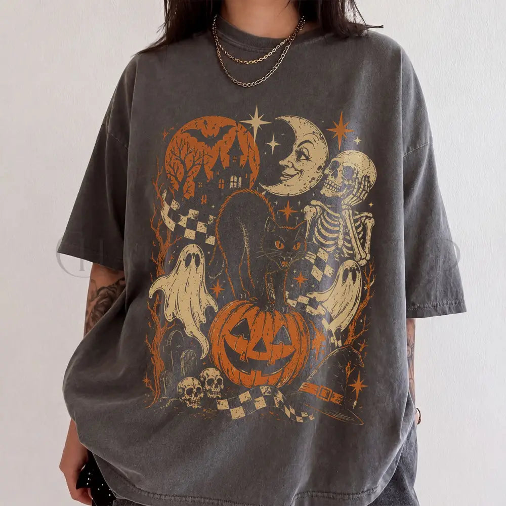 Vintage Style Halloween Comfort Colors T-Shirt - Pepper / S - T-Shirt