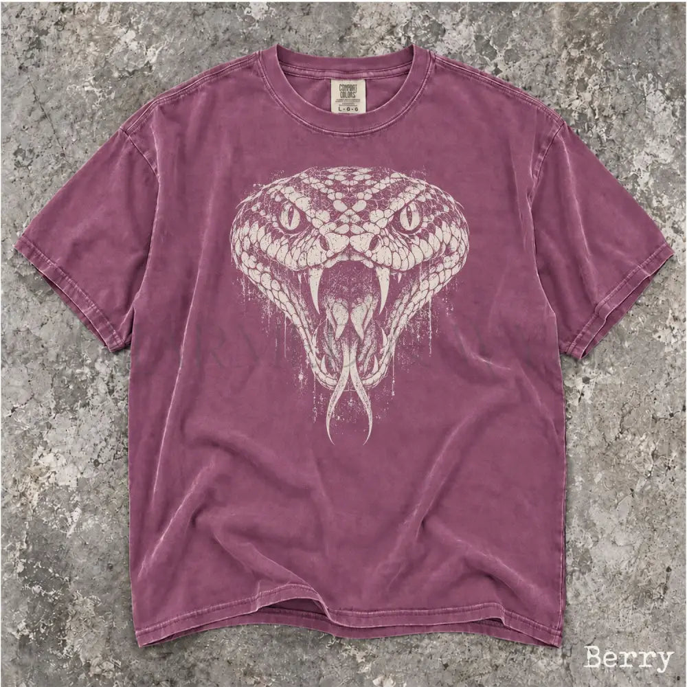 Vintage Style Snake Comfort Colors T-Shirt - Berry / S - T-Shirt