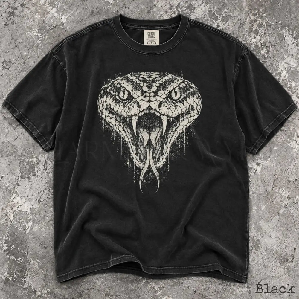 Vintage Style Snake Comfort Colors T-Shirt - Black / S - T-Shirt