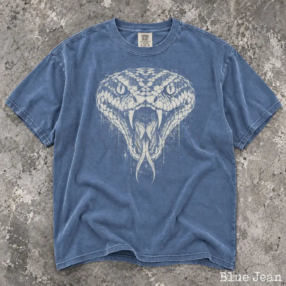 Vintage Style Snake Comfort Colors T-Shirt - Blue Jean / S - T-Shirt