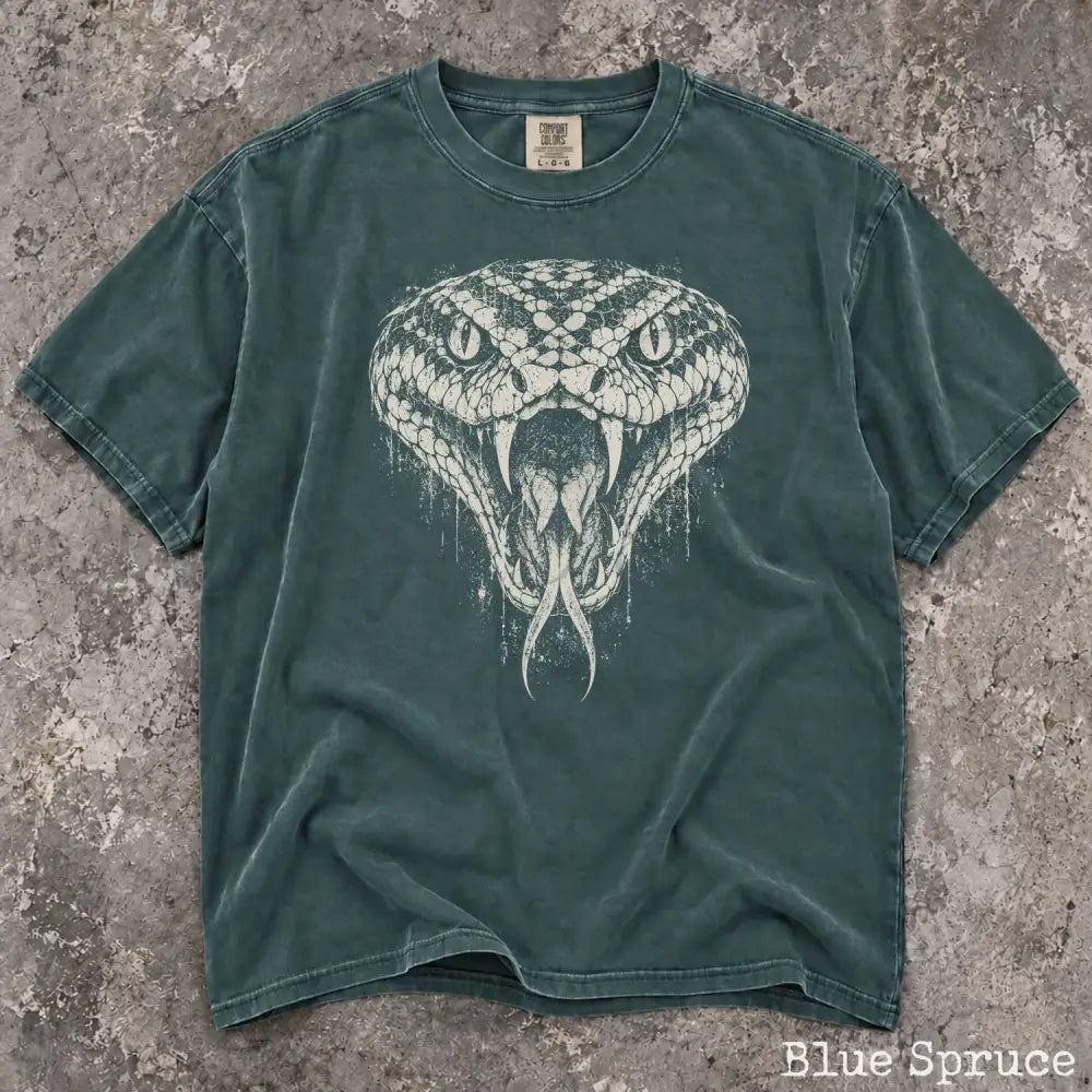 Vintage Style Snake Comfort Colors T-Shirt - Blue Spruce / S - T-Shirt