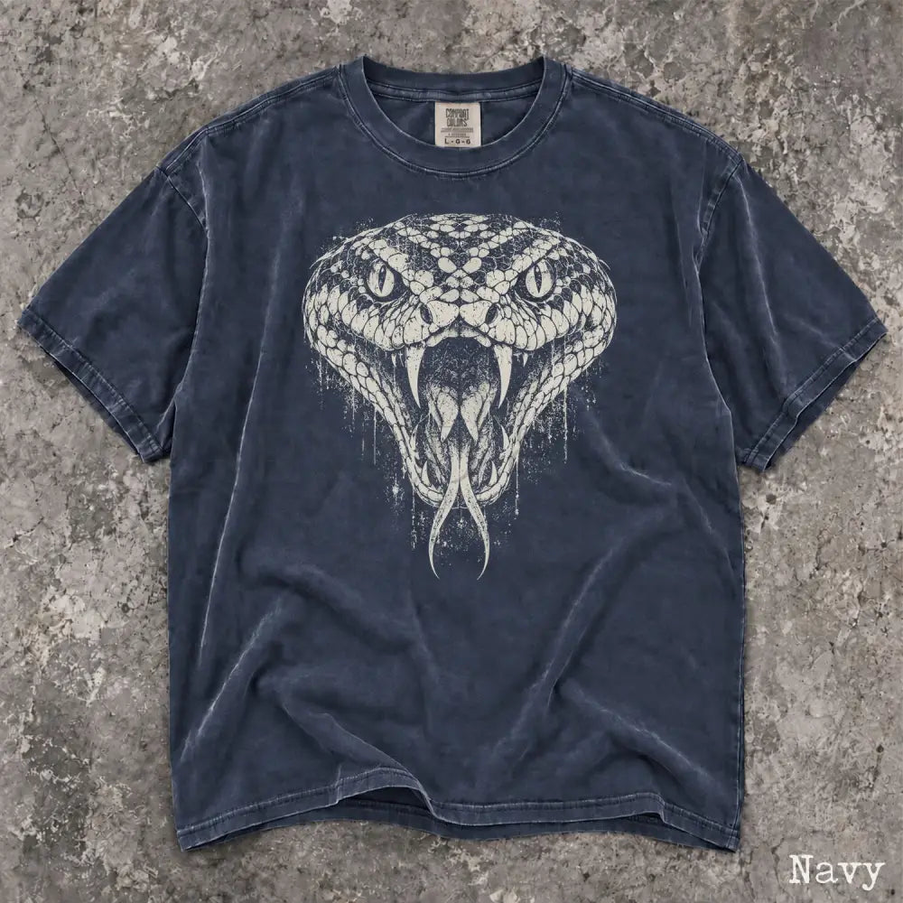 Vintage Style Snake Comfort Colors T-Shirt - Navy / S - T-Shirt
