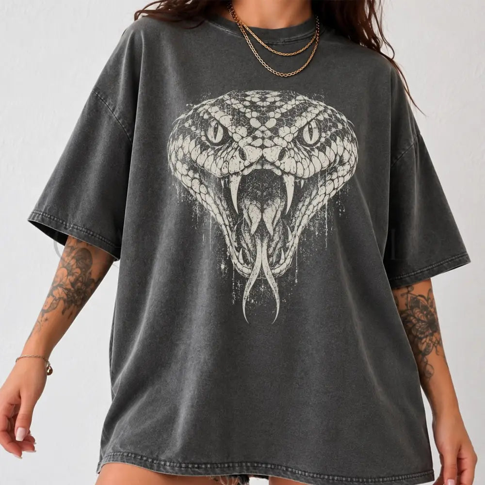 Vintage Style Snake Comfort Colors T-Shirt - Pepper / S - T-Shirt