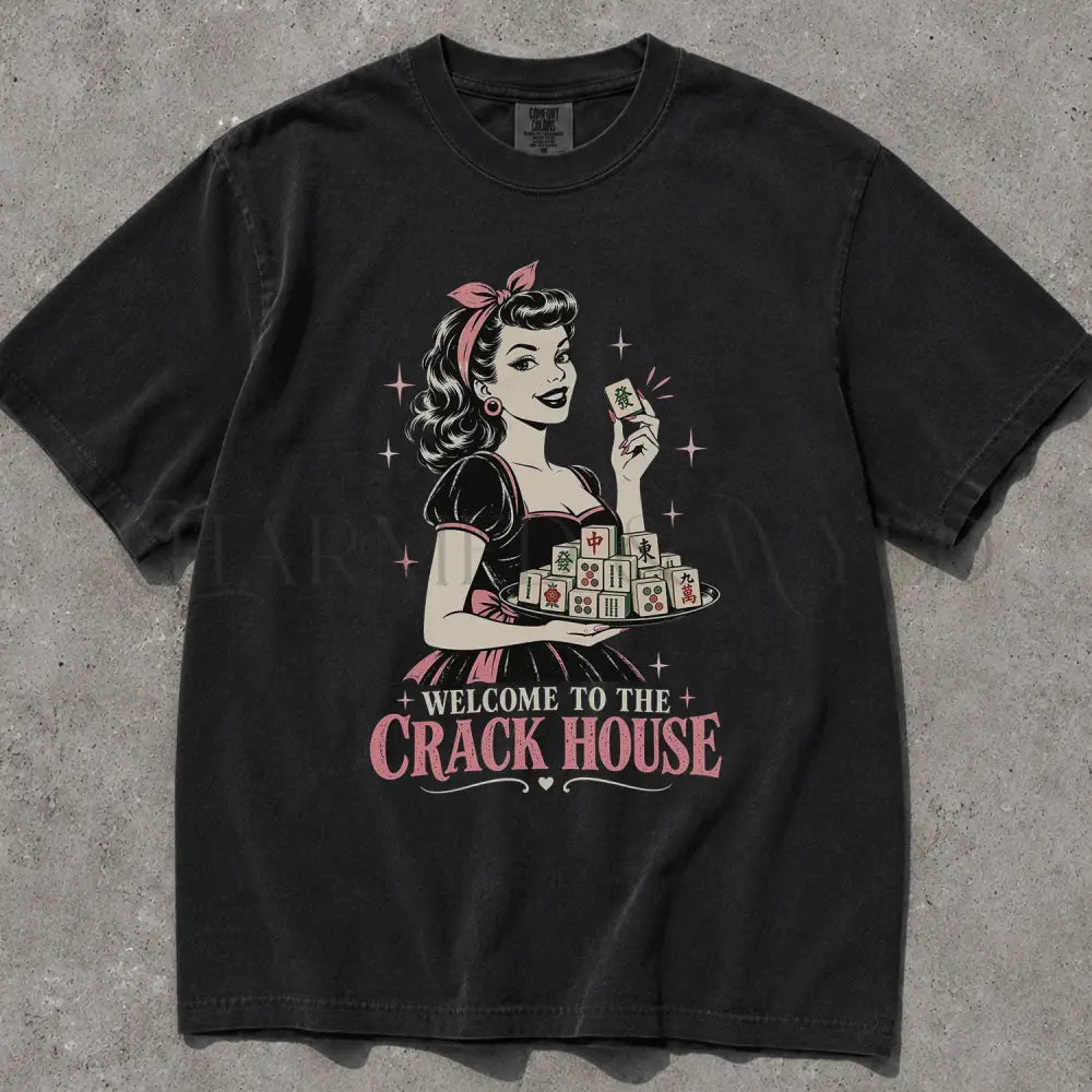 Welcome to the Crack House Mahjong Comfort Colors T-Shirt - Black / S - T-Shirt