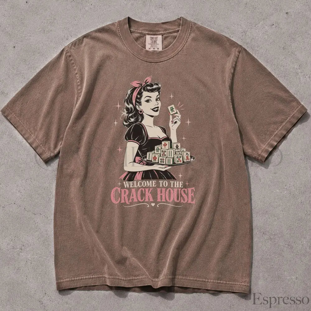 Welcome to the Crack House Mahjong Comfort Colors T-Shirt - Espresso / S - T-Shirt