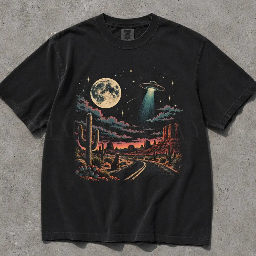 Western Stargazer UFO Comfort Colors T-Shirt - Black / S - T-Shirt