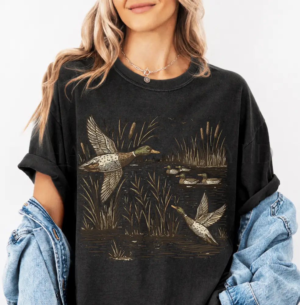 Wetland Ducks T-Shirt - Black / S - T-Shirt