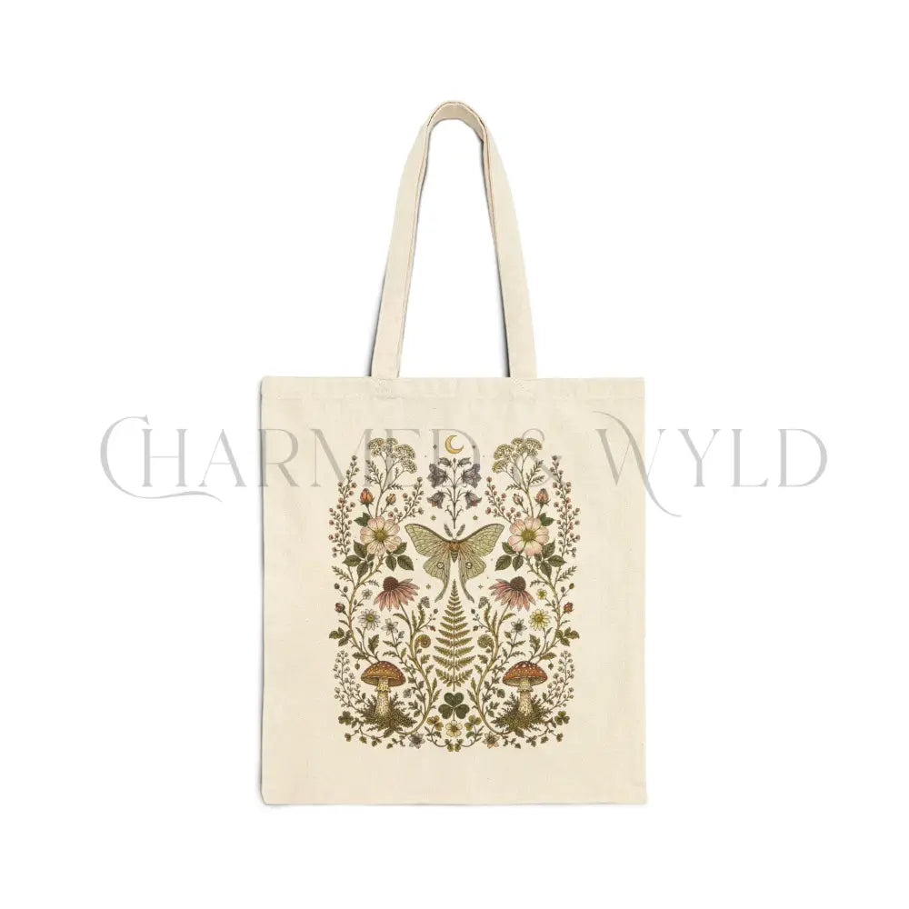 Whimsical Moth Cotton Tote Bag - Charmed and Wyld