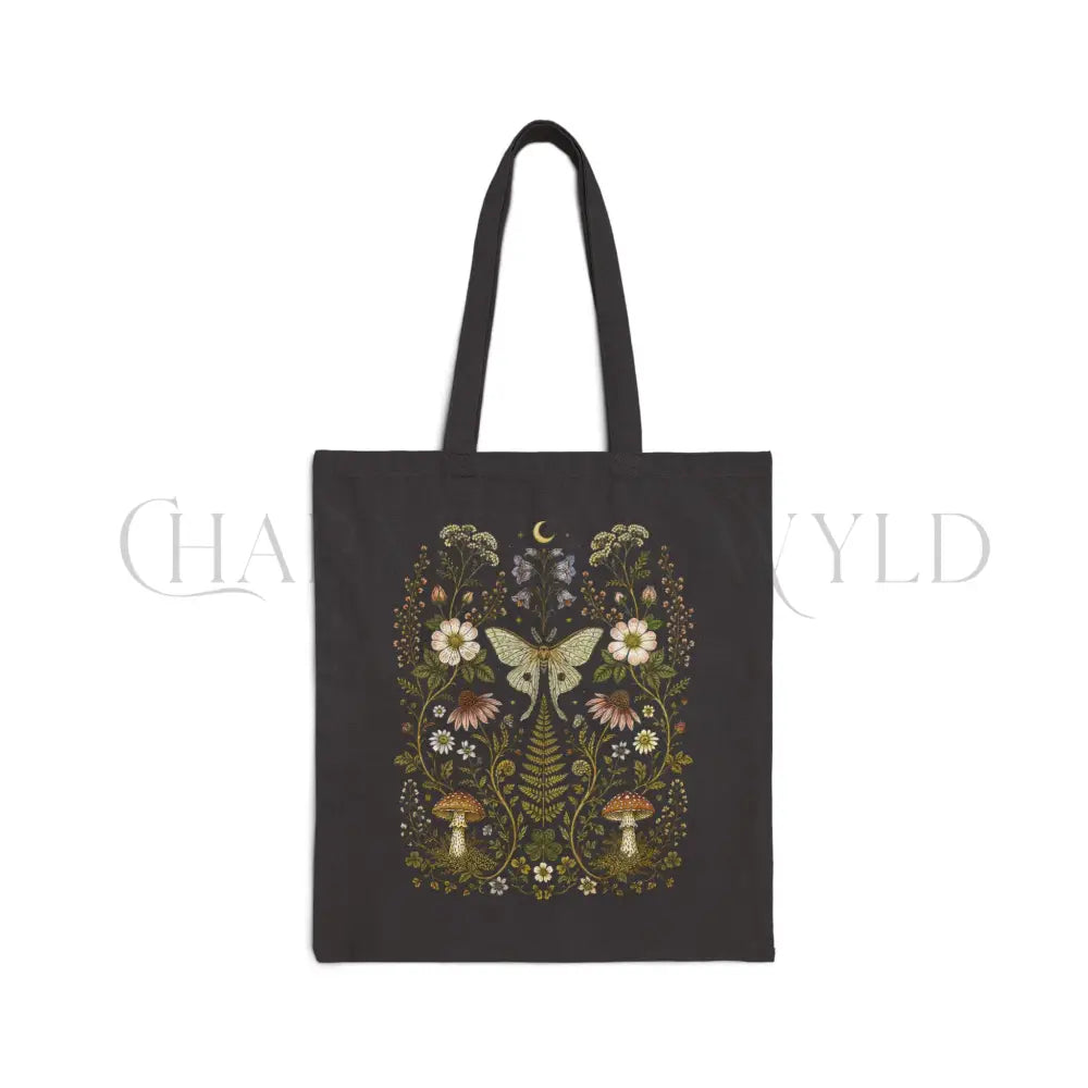 Whimsical Moth Cotton Tote Bag - Charmed and Wyld