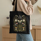 Whimsical Moth Cotton Tote Bag - Charmed and Wyld