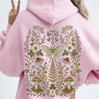Whimsical Moth Hooded Sweatshirt - Light Pink / S - Hoodie