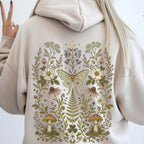 Whimsical Moth Hooded Sweatshirt - Sand / S - Hoodie