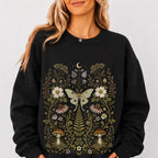 Whimsical Moth Wildflower Sweatshirt - Charmed and Wyld
