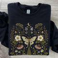 Whimsical Moth Wildflower Sweatshirt - Charmed and Wyld
