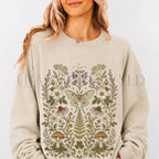 Whimsical Moth Wildflower Sweatshirt - Charmed and Wyld