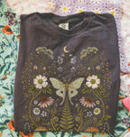 Whimsical Moth Wildflower T-Shirt - T-Shirt