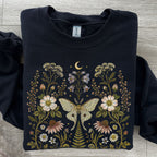 Whimsical Moth Wildflower Sweatshirt