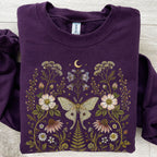 Whimsical Moth Wildflower Sweatshirt