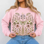 Whimsical Moth Wildflower Sweatshirt