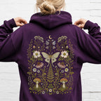 Whimsical Moth Hooded Sweatshirt