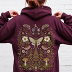Whimsical Moth Hooded Sweatshirt