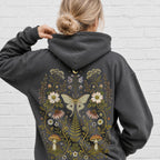 Whimsical Moth Hooded Sweatshirt