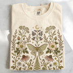 Whimsical Moth Wildflower T-Shirt