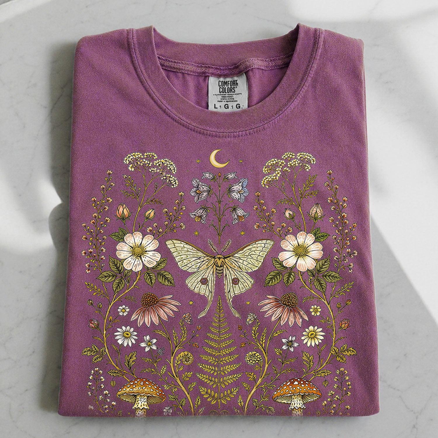Whimsical Moth Wildflower T-Shirt