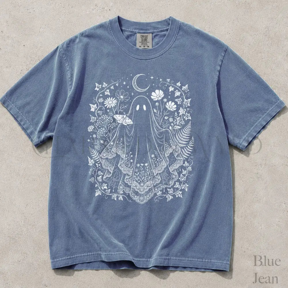 Whimsy Ghost Comfort Colors T-Shirt - Blue Jean / S - T-Shirt