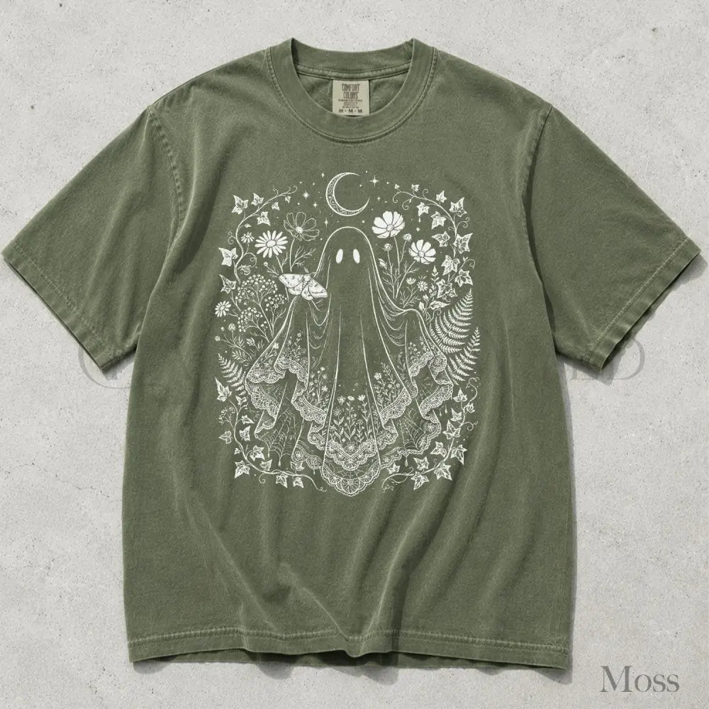 Whimsy Ghost Comfort Colors T-Shirt - Moss / S - T-Shirt