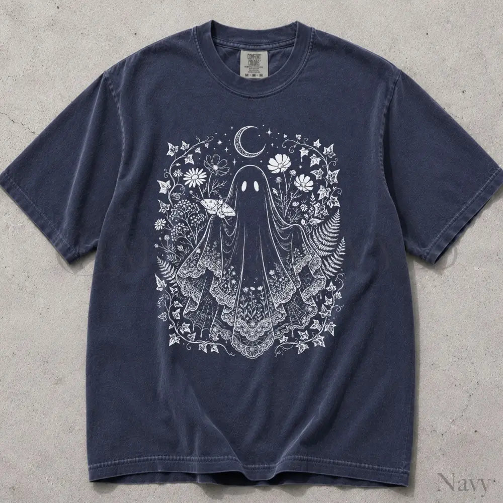 Whimsy Ghost Comfort Colors T-Shirt - Navy / S - T-Shirt