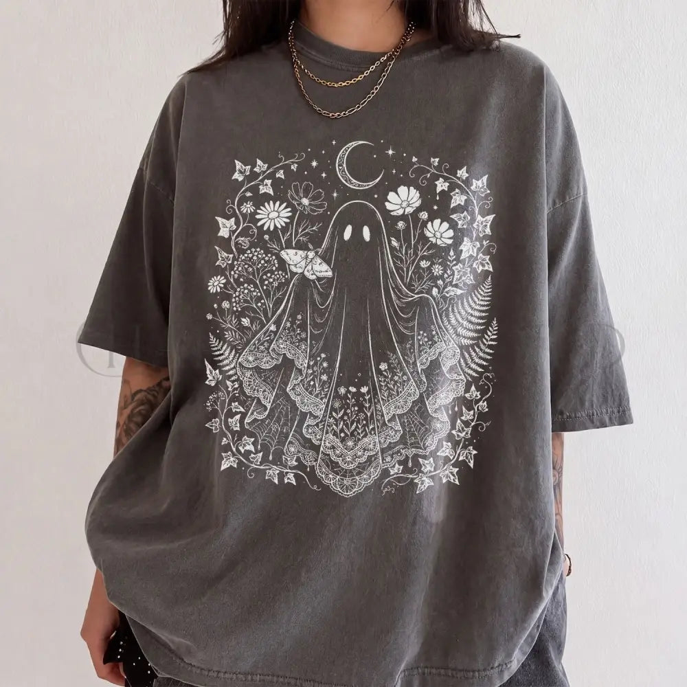 Whimsy Ghost Comfort Colors T-Shirt - Pepper / S - T-Shirt