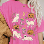 White Cat Pumpkin Patch T-Shirt