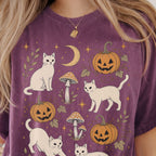 White Cat Pumpkin Patch T-Shirt