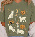 White Cat Pumpkin Patch T-Shirt
