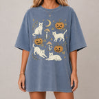 White Cat Pumpkin Patch T-Shirt
