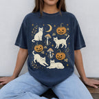 White Cat Pumpkin Patch T-Shirt