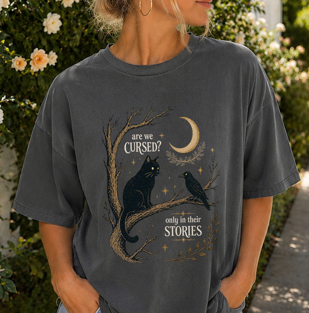 Are We Cursed Black Cat Raven T-Shirt