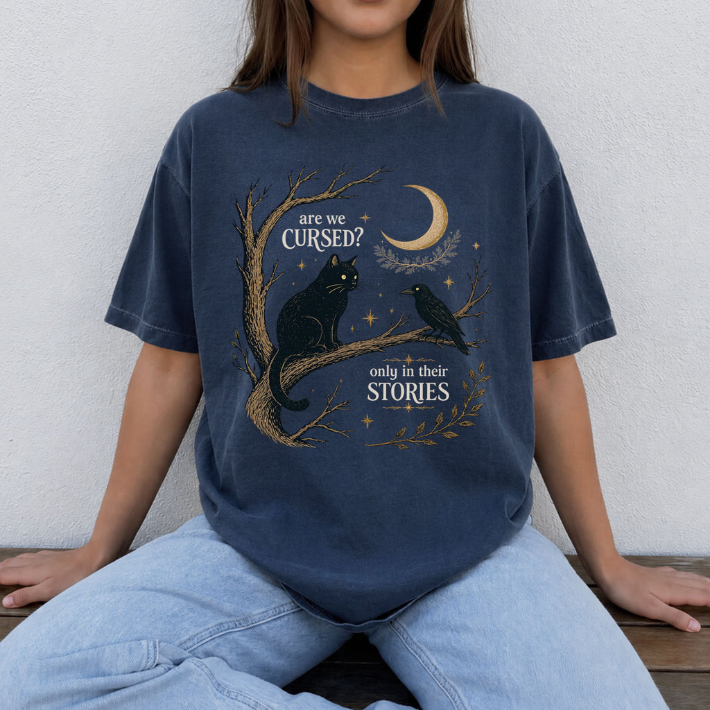 Are We Cursed Black Cat Raven T-Shirt