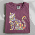 Wildflower Cat T-Shirt - Berry / S - T-Shirt