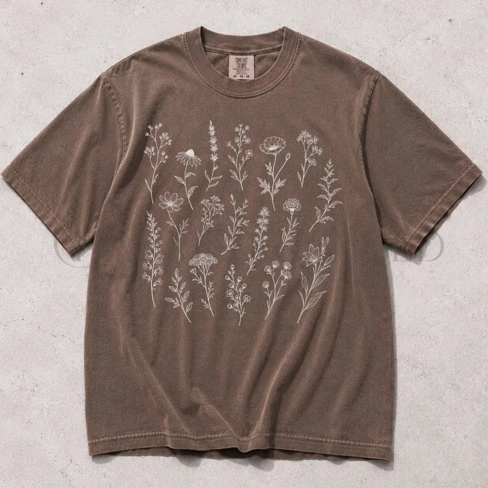 Wildflower Comfort Colors T-Shirt - Espresso / S - T-Shirt
