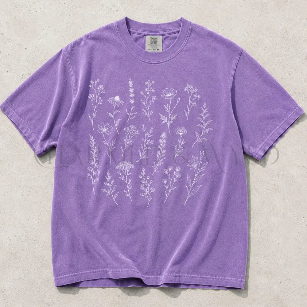 Wildflower Comfort Colors T-Shirt - Violet / S - T-Shirt