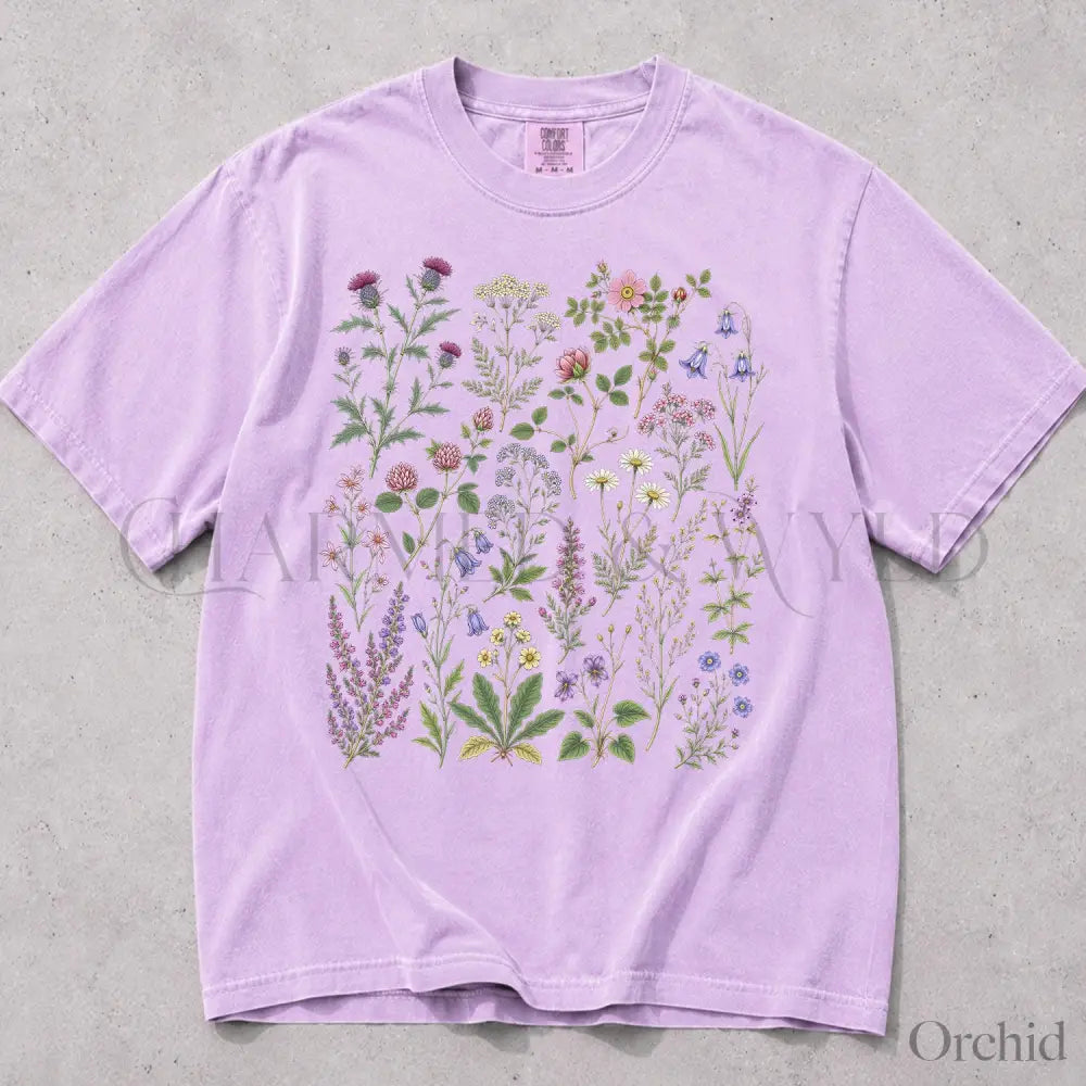 Wildflower Garden Comfort Colors Shirt - Orchid / S - T-Shirt