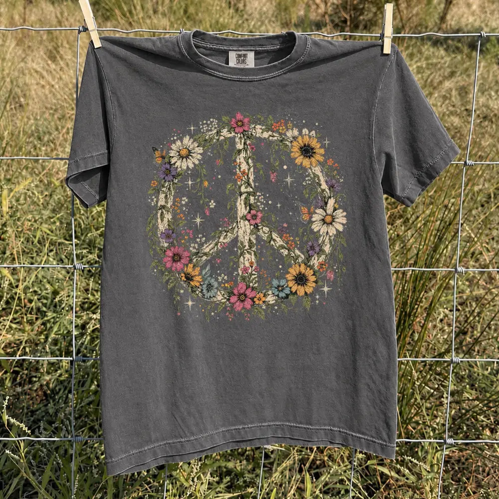 Wildflower Peace Comfort Colors T-Shirt - T-Shirt