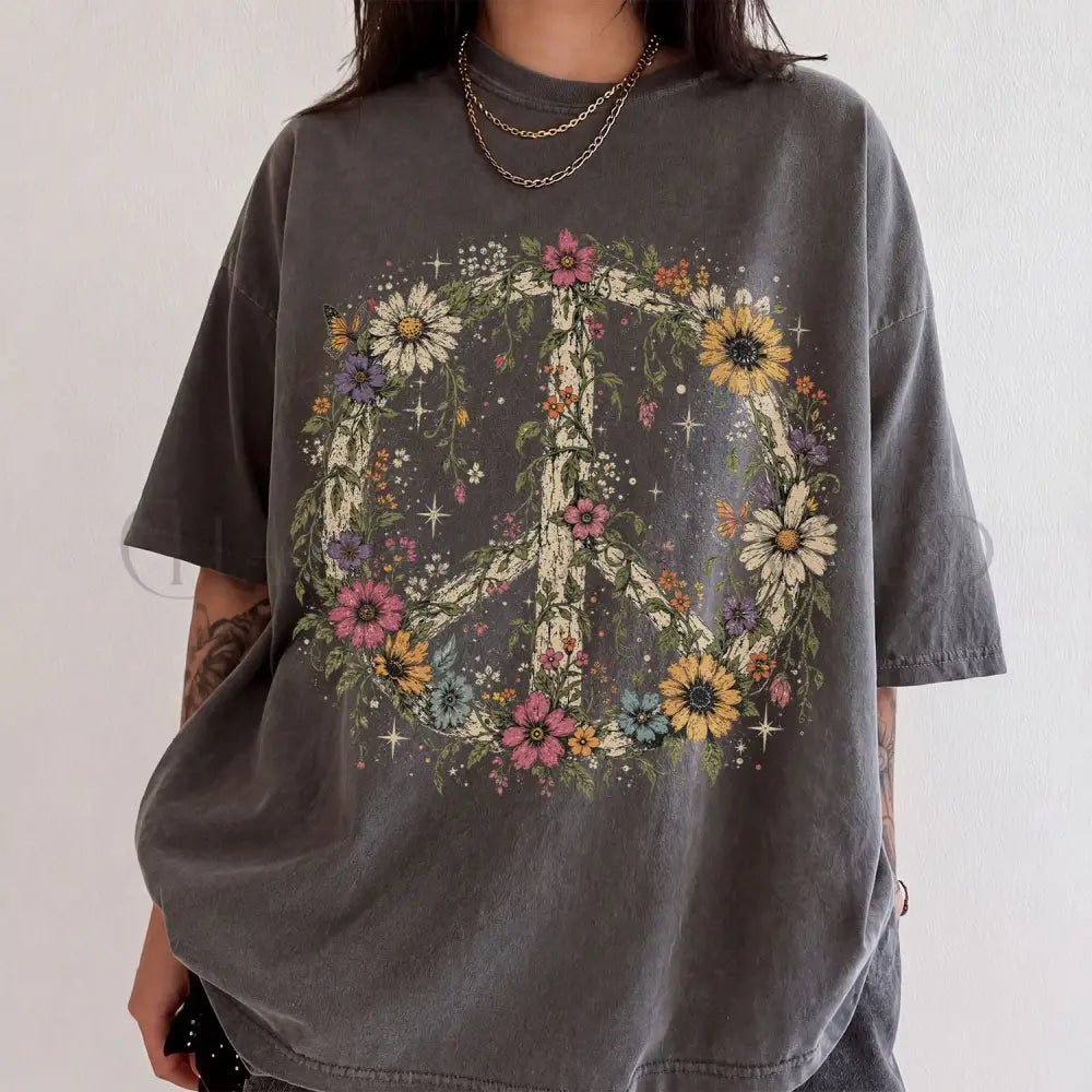 Wildflower Peace Comfort Colors T-Shirt - T-Shirt
