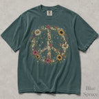 Wildflower Peace Comfort Colors T-Shirt - Blue Spruce / S - T-Shirt