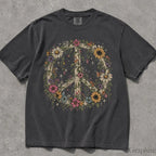 Wildflower Peace Comfort Colors T-Shirt - Graphite / S - T-Shirt